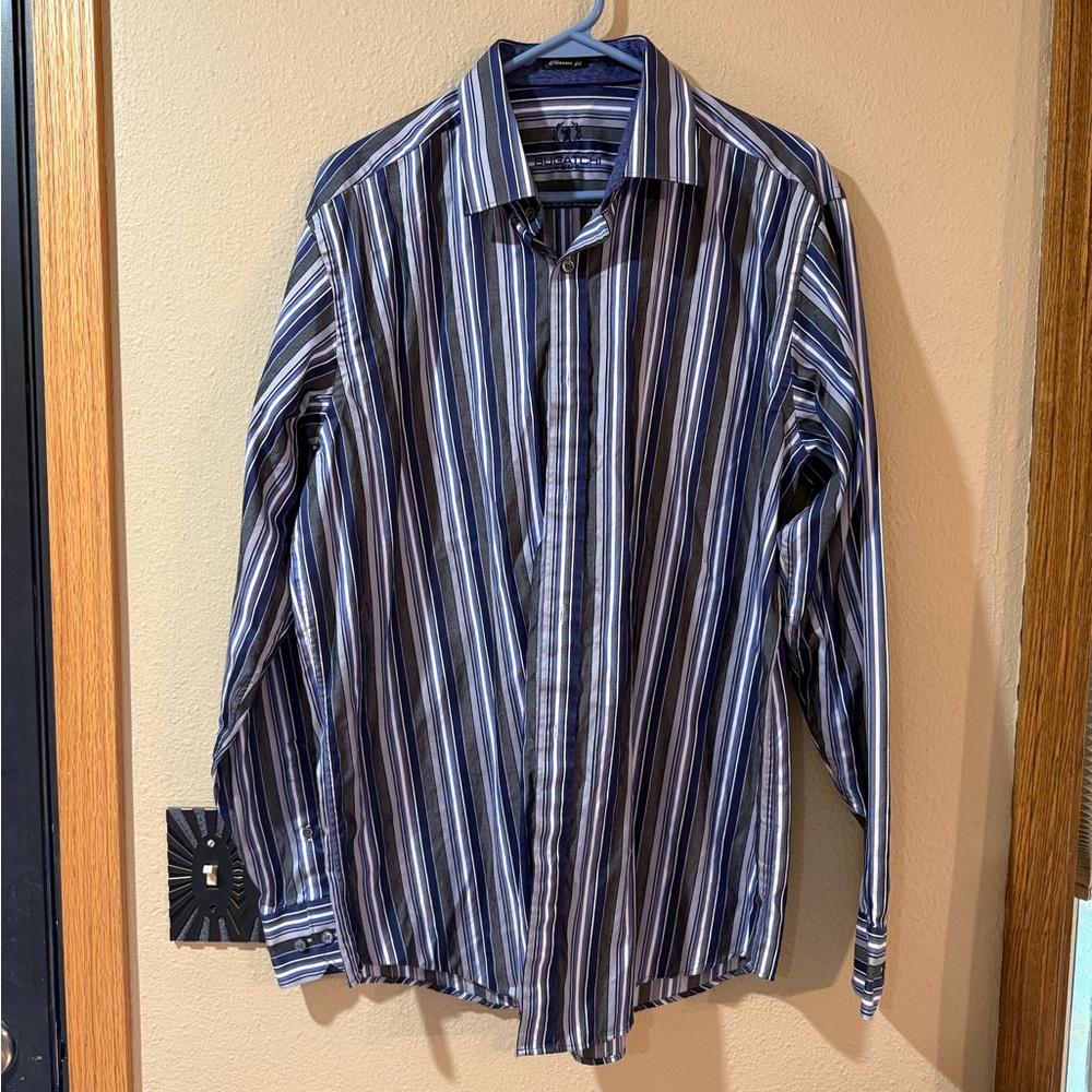 Bugatchi Men's Multicolor Striped Shirt